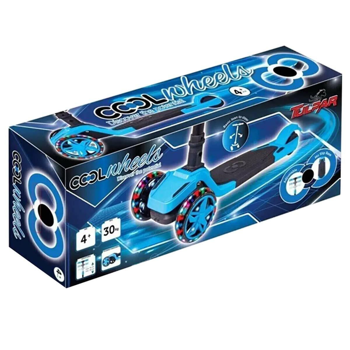 Cool Wheels Tulpar Işıklı Katlanır Scooter Mavi | 4+ Yaş | LED Tekerlekli Güvenli Sürüş