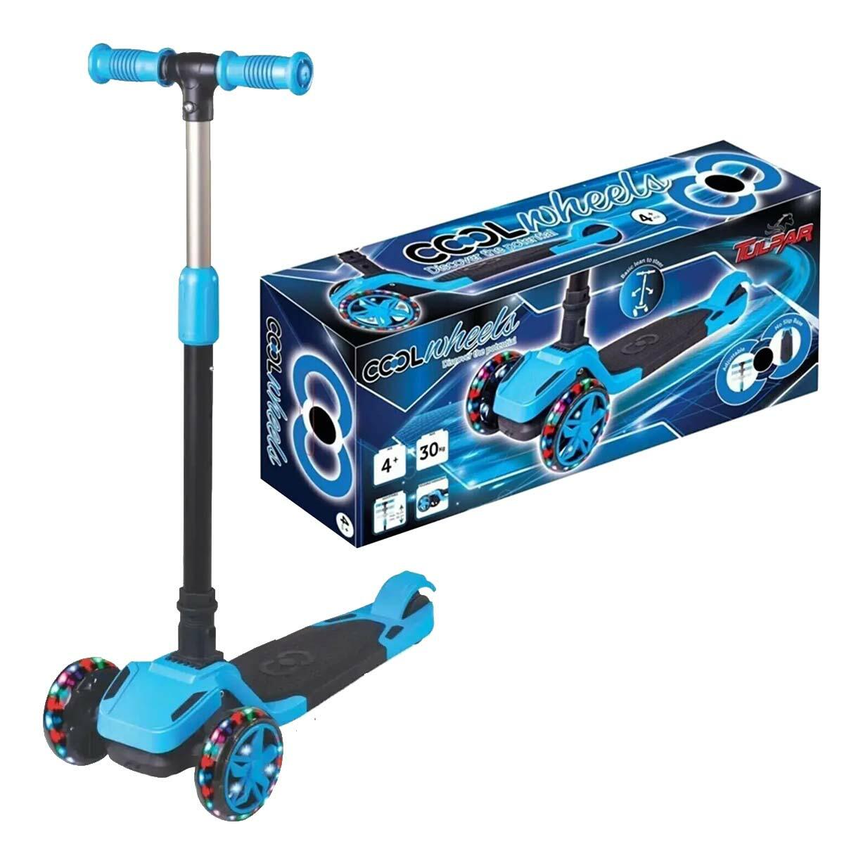 Cool Wheels Tulpar Işıklı Katlanır Scooter Mavi | 4+ Yaş | LED Tekerlekli Güvenli Sürüş