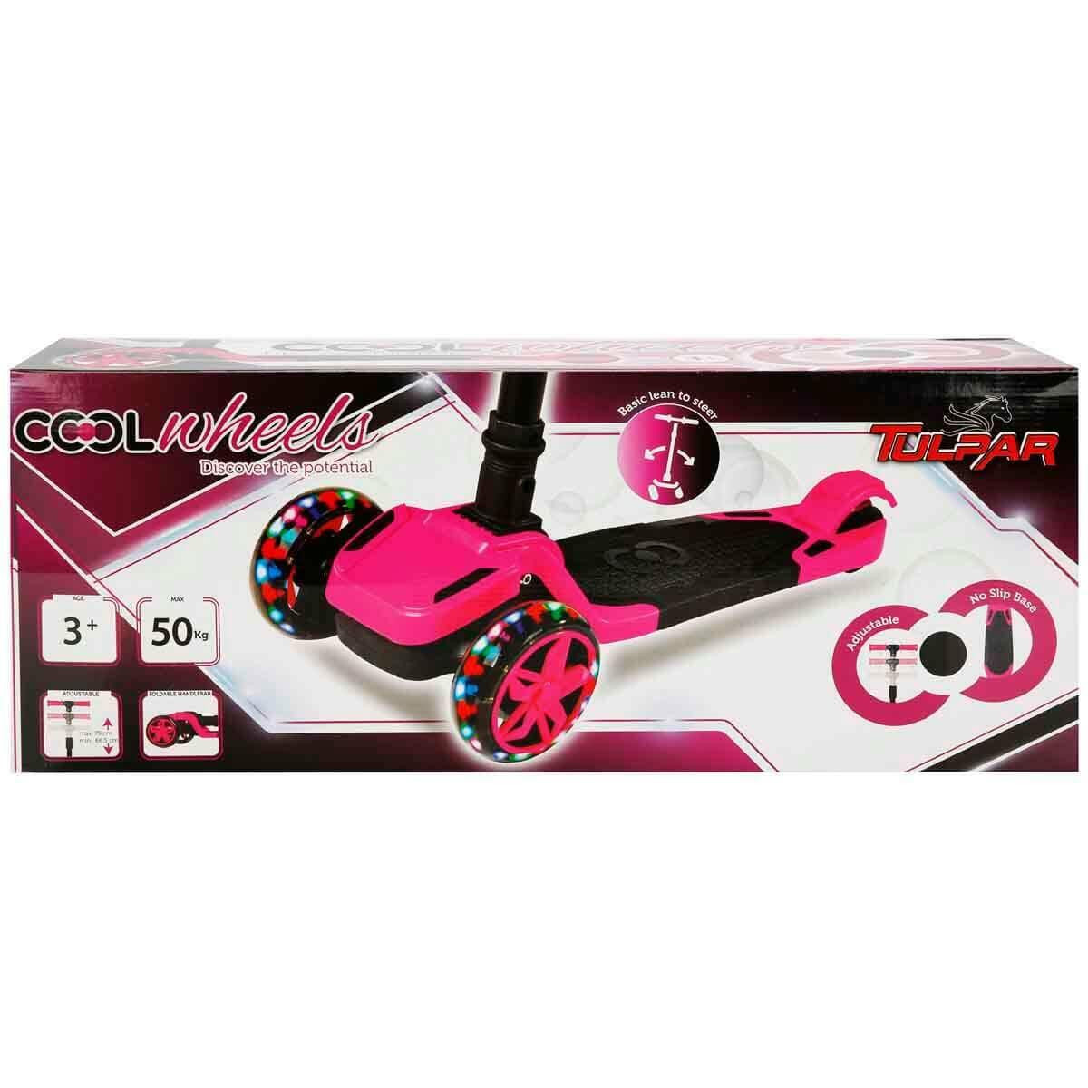 Cool Wheels Tulpar Işıklı Katlanır Scooter Pembe | 4+ Yaş | LED Tekerlekli