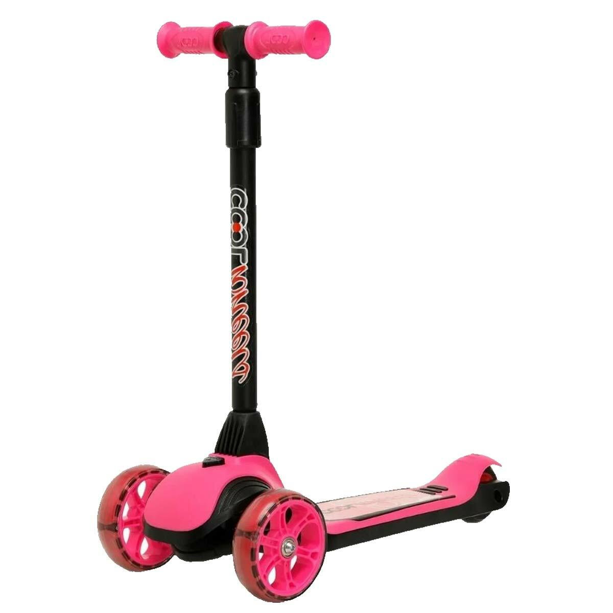Cortix LED Işıklı 3 Tekerlekli Katlanabilir Çocuk Scooter Pembe | 50 KG Kapasite | Furkan Oyuncak