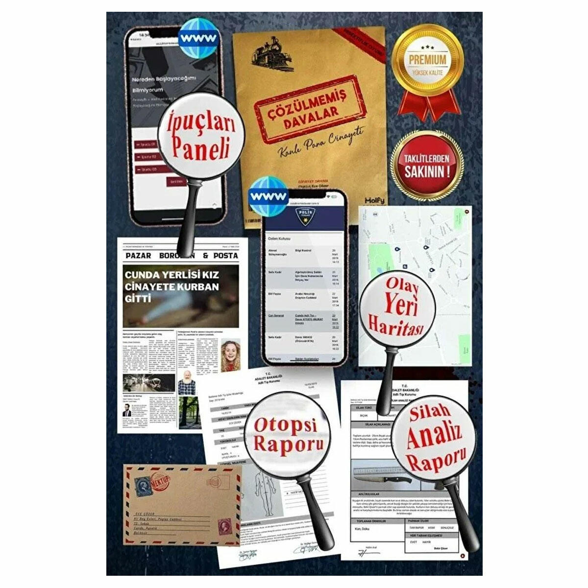 Çözülmemiş Davalar: Kanlı Para Dedektif Oyunu | Gerçekçi Suç Dosyası ve İpucu Seti | Yetişkinler ve Gençler İçin Strateji ve Mantık Oyunu