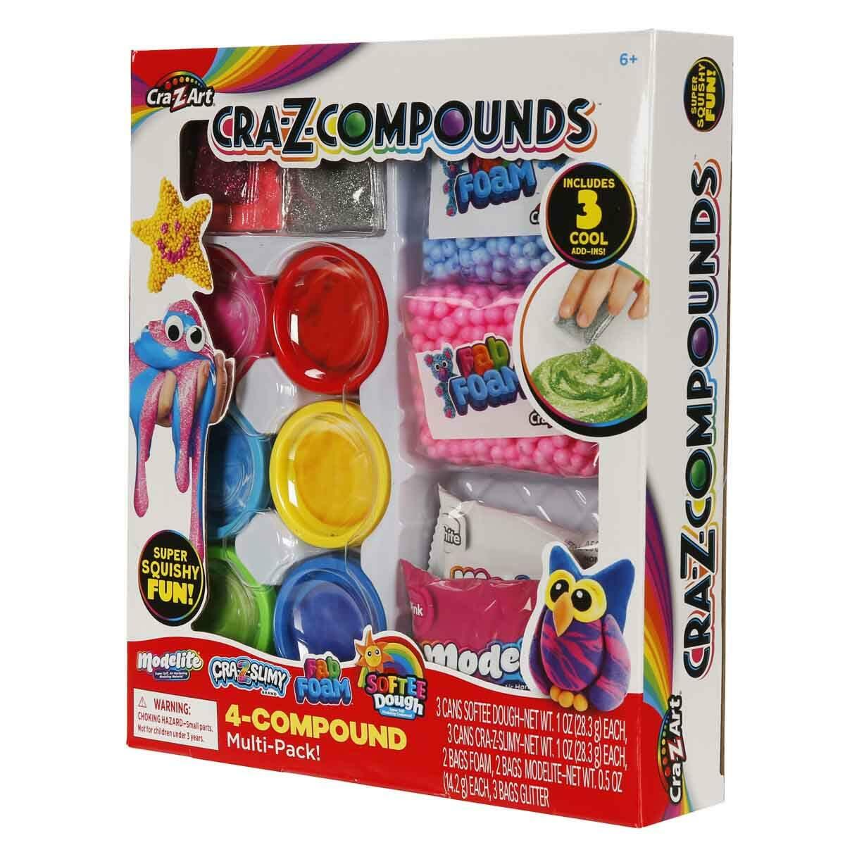Cra-Z-Art Cra-Z-Compounds Çoklu Paket Seti | Slime, Oyun Hamuru Ve Kil Hamuru | 13 Parça Aksesuarlı Aktivite Seti