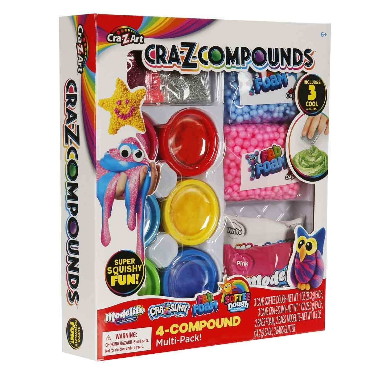 Cra-Z-Art Cra-Z-Compounds Çoklu Paket Seti | Slime, Oyun Hamuru Ve Kil Hamuru | 13 Parça Aksesuarlı Aktivite Seti