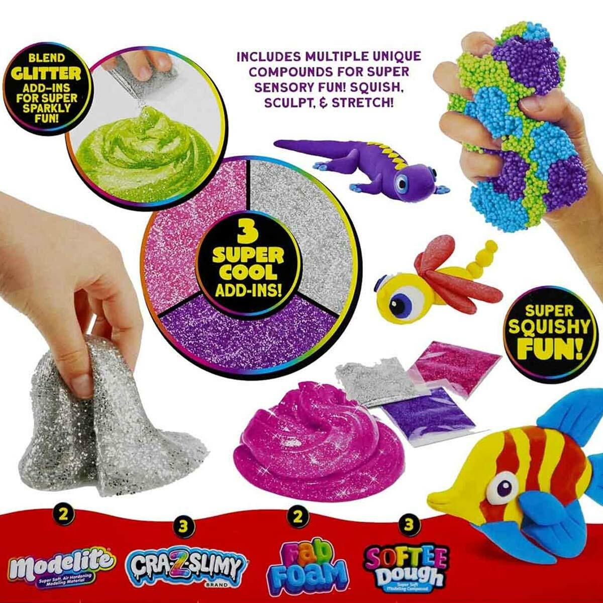 Cra-Z-Art Cra-Z-Compounds Çoklu Paket Seti | Slime, Oyun Hamuru Ve Kil Hamuru | 13 Parça Aksesuarlı Aktivite Seti