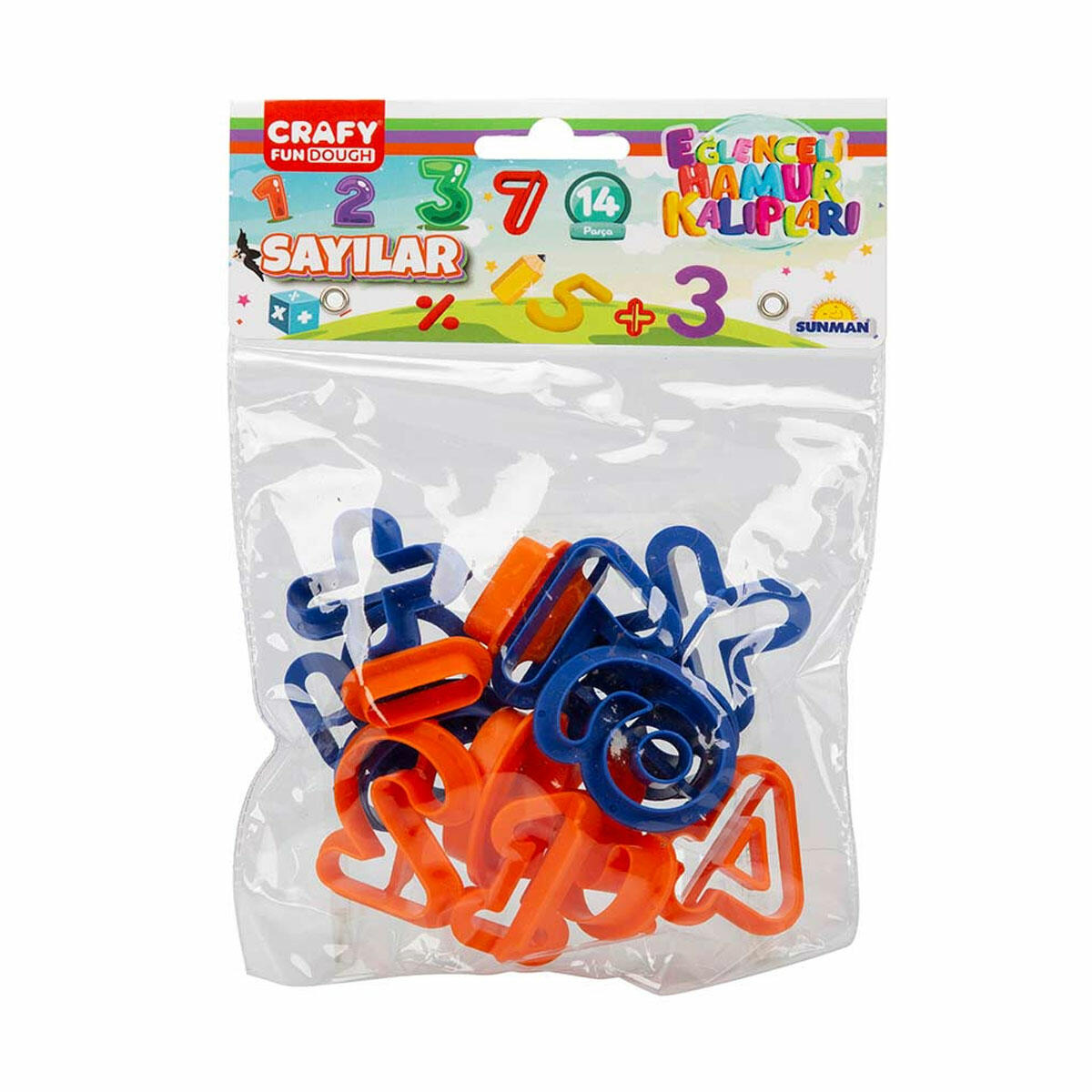 Crafy 14’lü Oyun Hamuru Kalıp Seti - Sayılar | Eğitici Matematik Şekillendirme Seti | Çocuklar İçin Sayı ve İşlem Kalıpları