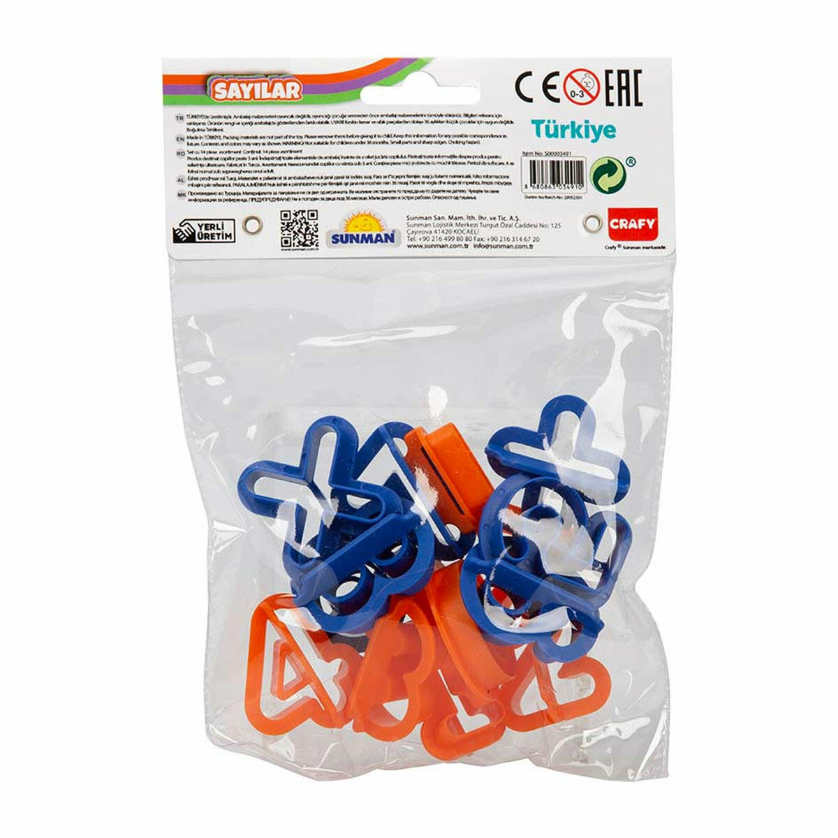 Crafy 14’lü Oyun Hamuru Kalıp Seti - Sayılar | Eğitici Matematik Şekillendirme Seti | Çocuklar İçin Sayı ve İşlem Kalıpları