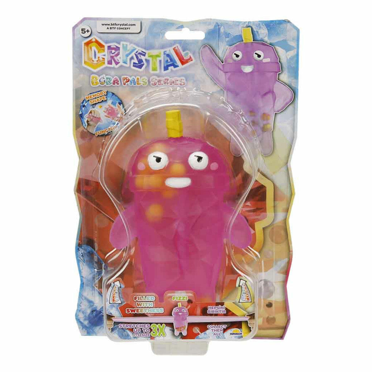 Crystal Bubble Tea Boba Pals Stretch Figür | 3 Kat Uzayan Esnek Boba Karakterleri | Bubble Tea Temalı Stres Oyuncağı