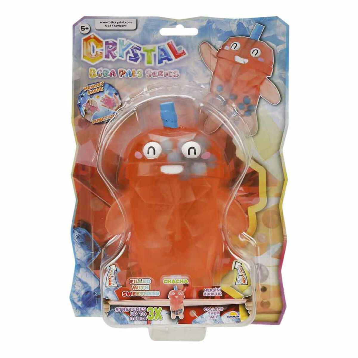 Crystal Bubble Tea Boba Pals Stretch Figür | 3 Kat Uzayan Esnek Boba Karakterleri | Bubble Tea Temalı Stres Oyuncağı