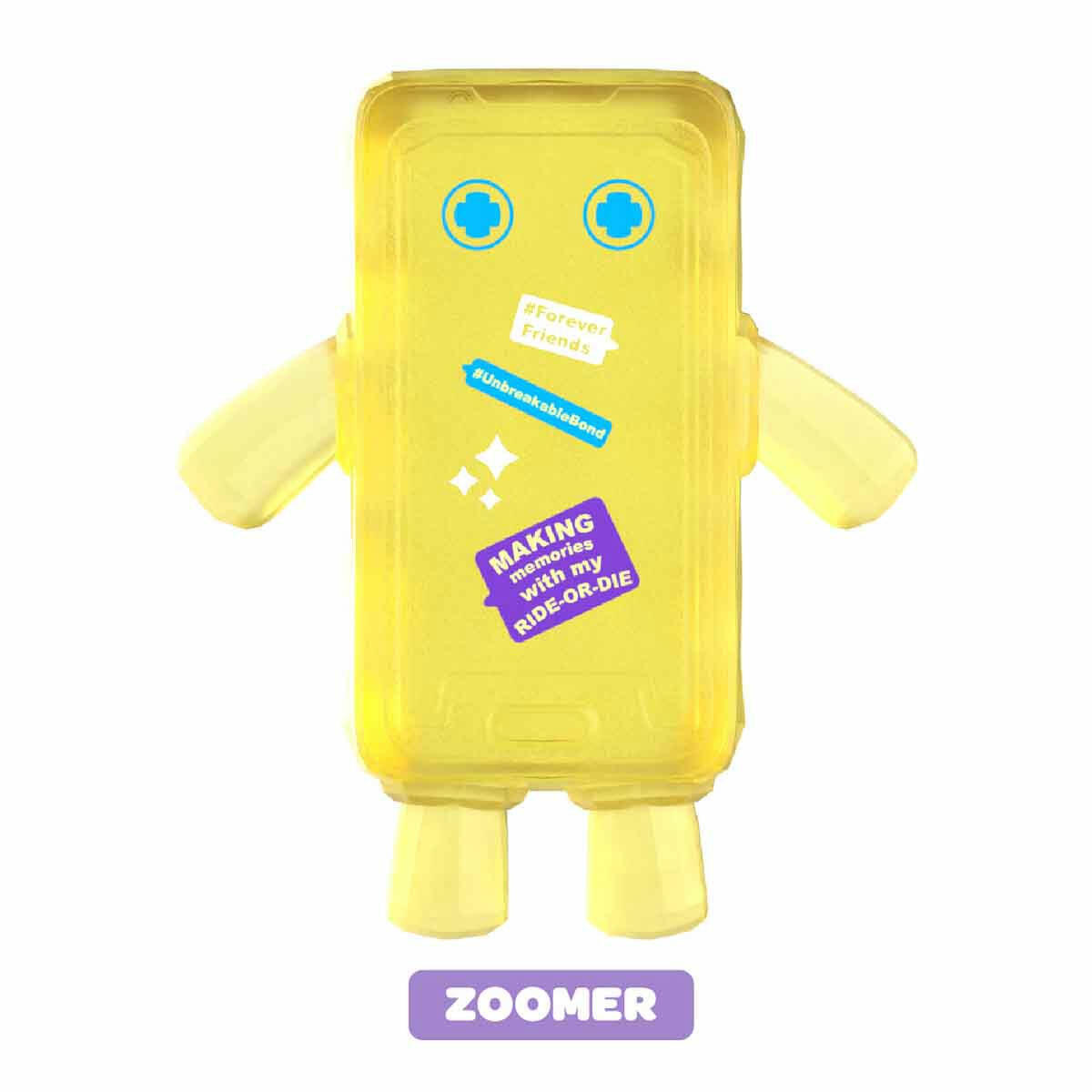 Crystal Hashtag Buddies Serisi Stretch Figür | Esneyen Telefon Görünümlü Figürler | 3 Kat Uzayan Mesajlaşan Karakterler