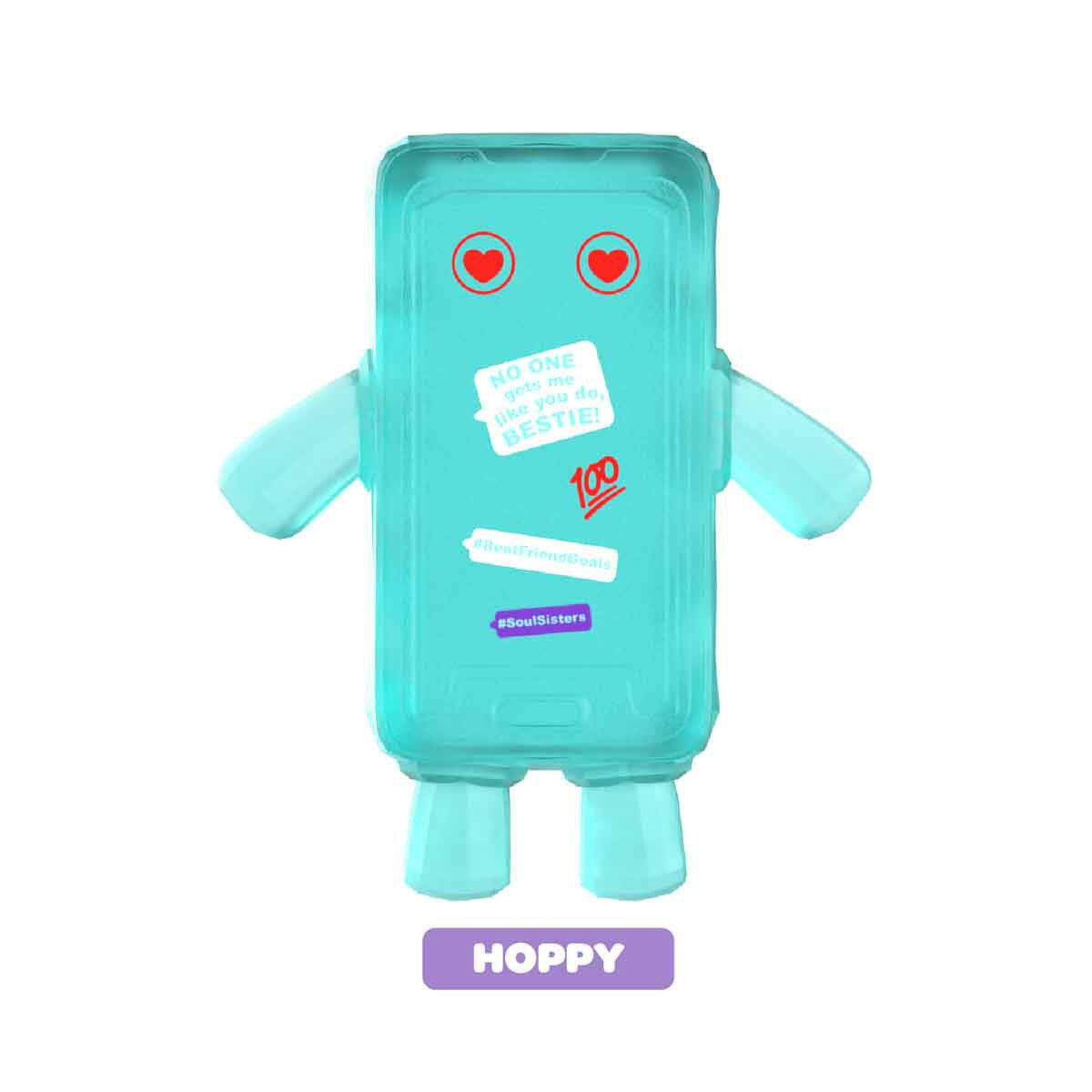 Crystal Hashtag Buddies Serisi Stretch Figür | Esneyen Telefon Görünümlü Figürler | 3 Kat Uzayan Mesajlaşan Karakterler