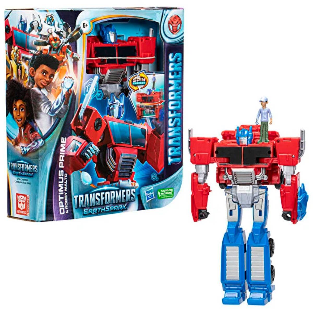 Transformers EarthSpark Spinchanger Optimus Prime 20 cm