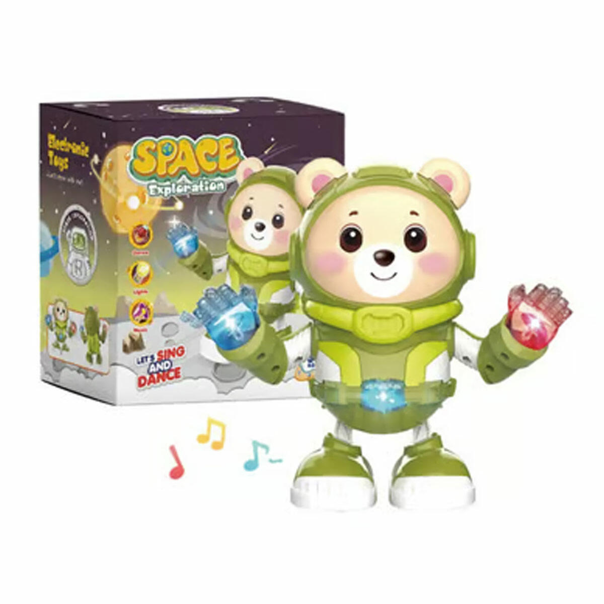 Dans Eden Astronot Robot Ayıcık | Işıklı Müzikli Hareketli İnteraktif Robot | Uzay Temalı Eğitici Çocuk Oyuncağı