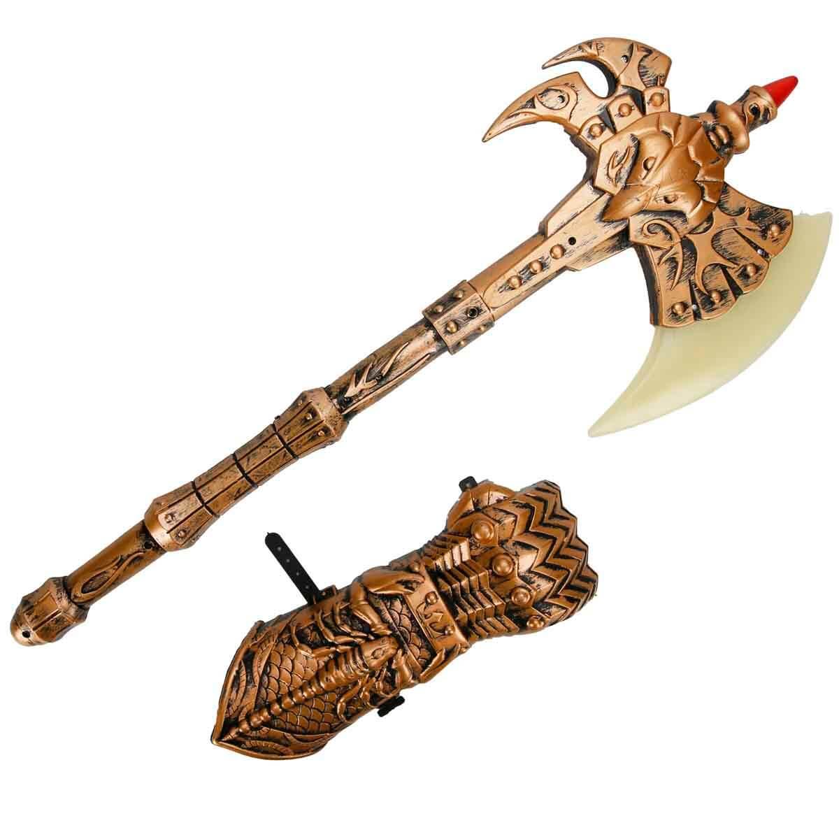 Sesli Işıklı Balta ve Eldiven Şövalye Savaşçı Seti