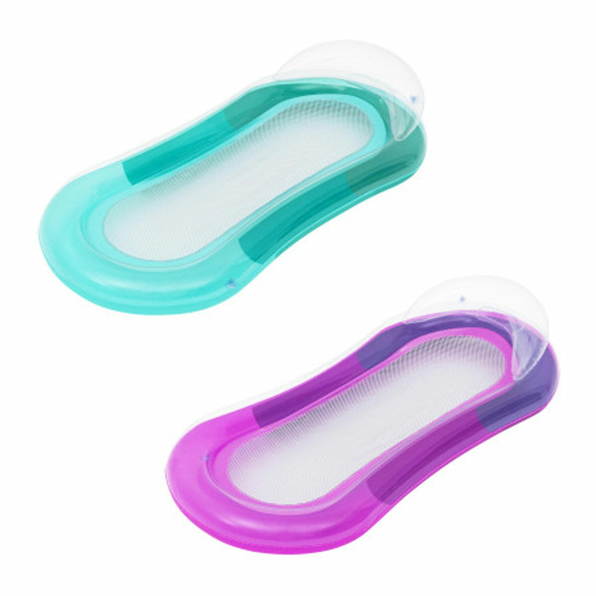 Deluxe Fileli Şişme Deniz Yatağı 160 cm | Konforlu Baş Yastıklı Havuz Yatağı | Fileli Su Hamak ve Deniz Yastığı