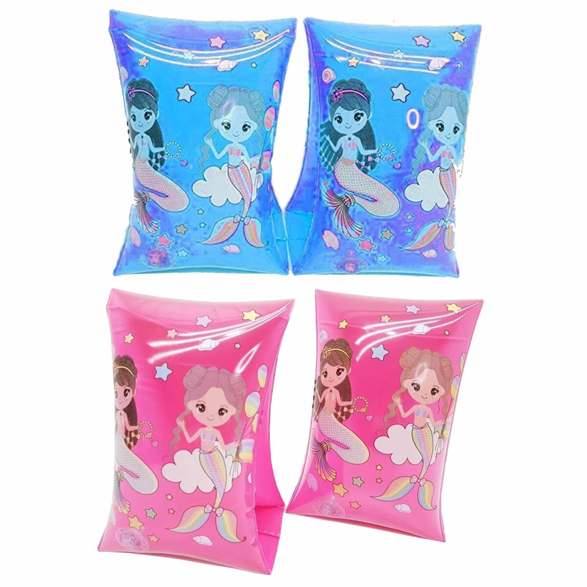 Deniz Kızı Temalı Kolluk 30x15 cm | Çocuklar İçin Güvenli Yüzme Ekipmanı | Sevimli ve Dayanıklı Deniz Kızı Desenli Kolluk