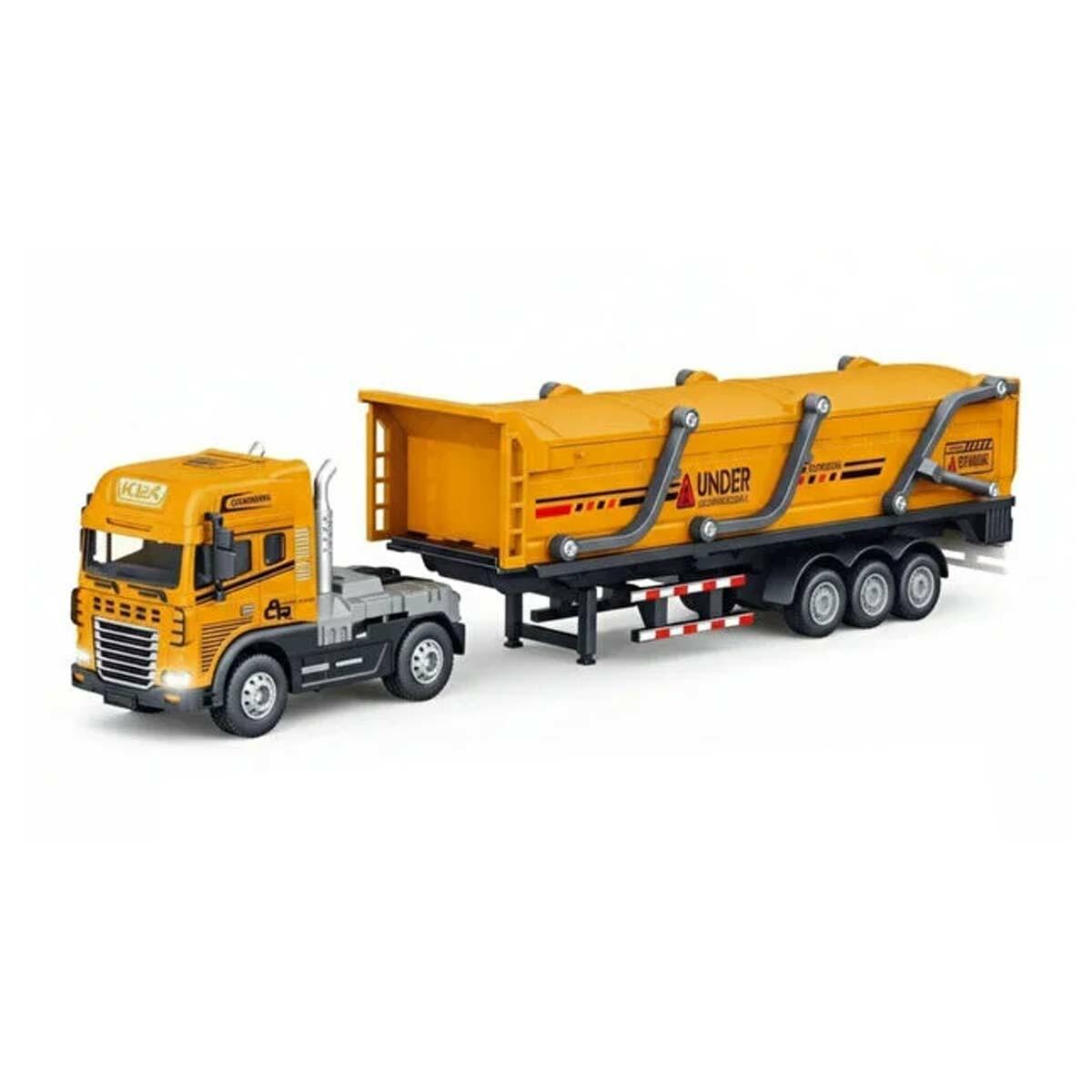 Die Cast Sesli Işıklı Tanker Taşıyan Tır | 40 CM Dev Boy | Ayrılabilir Dorseli Sürtmeli