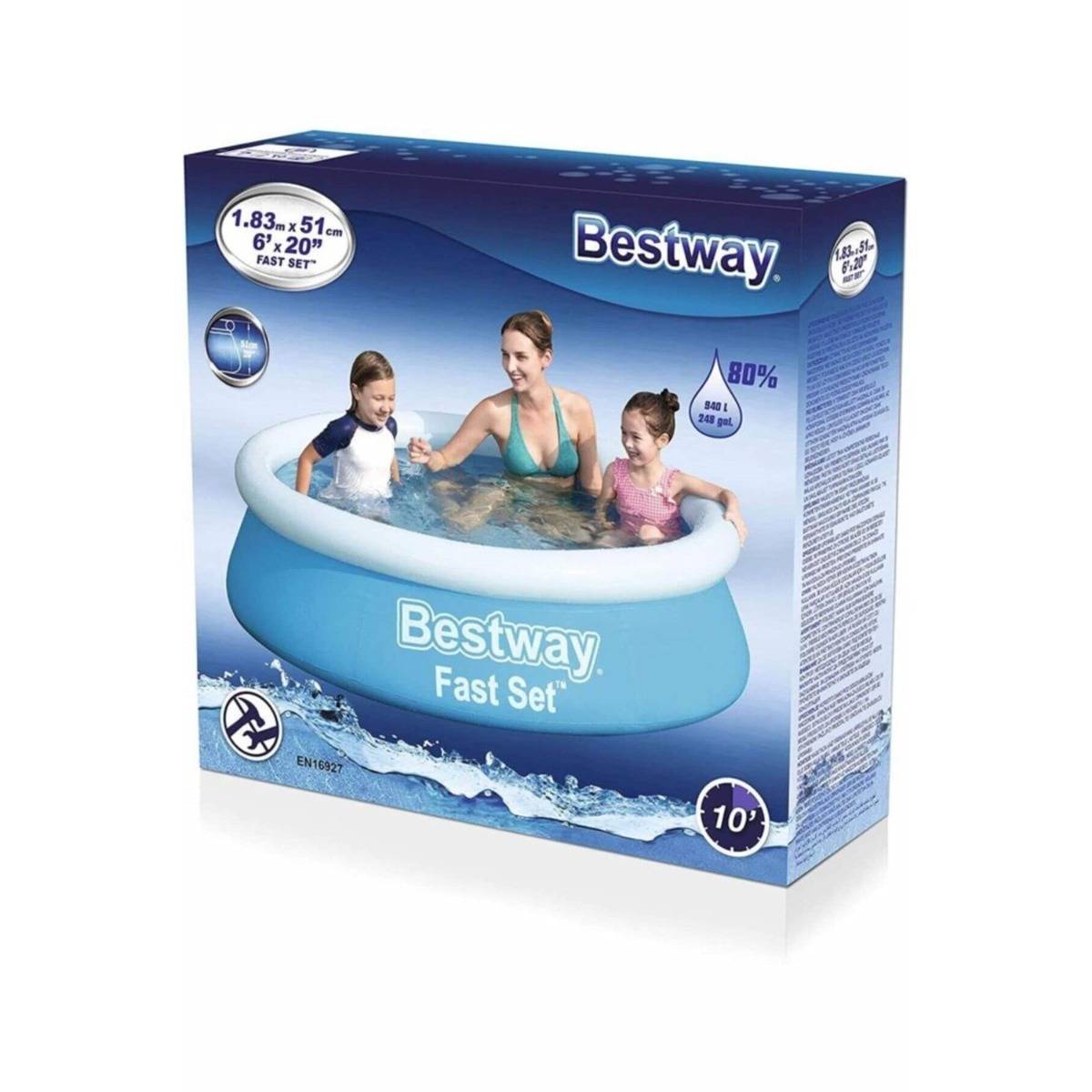 Bestway Yuvarlak Basınçlı Hızlı Kurulumlu Havuz (183x51 cm)