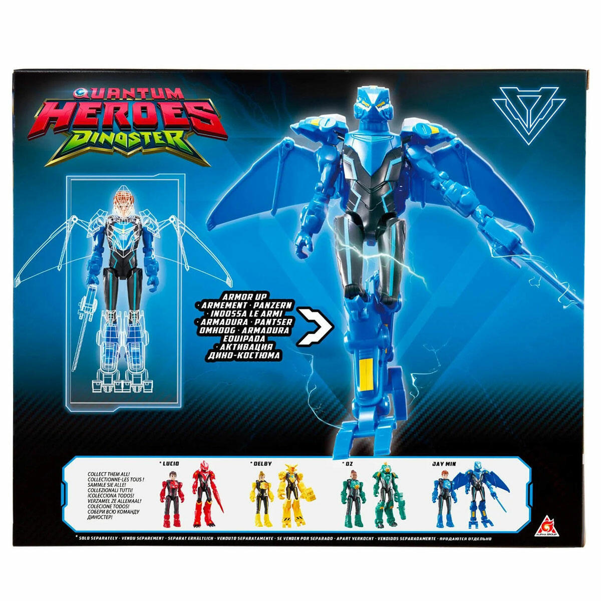 Dinoster Heroes Jay Min Zırhlı Aksiyon Karakter Figürü | 20 cm Dönüşebilen Ptera Zırhlı Kahraman | Kanat Açma Özellikli Hareketli Figür