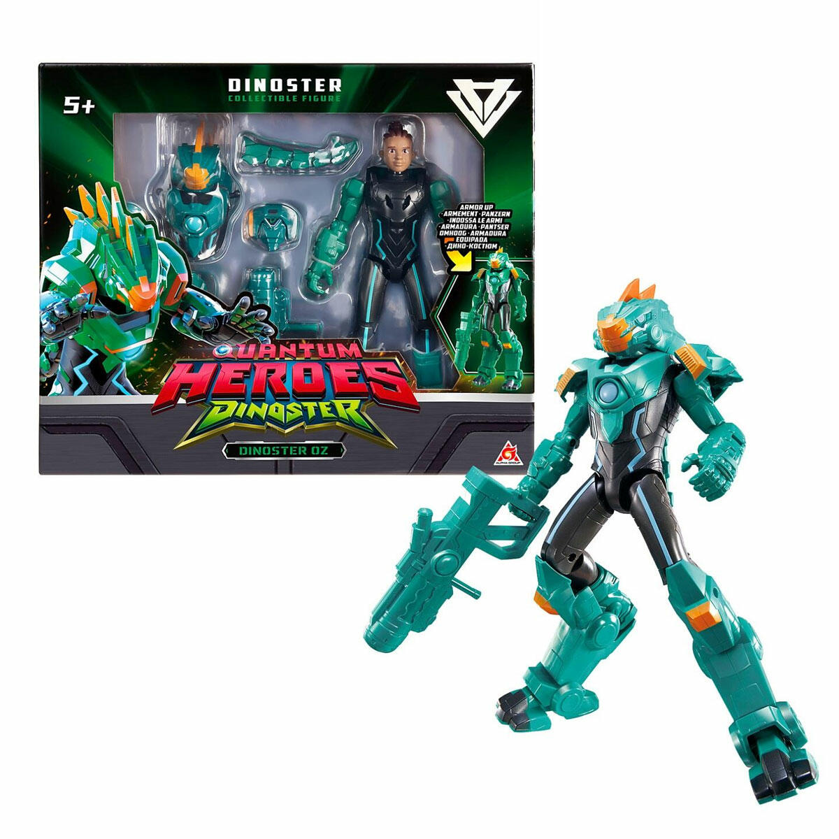 Dinoster Heroes Oz Zırhlı Aksiyon Karakter Figürü | 20 cm Dönüşebilen Neşeli Paleontolog | Zırhlı ve Hareketli Eklem Yapılı Figür