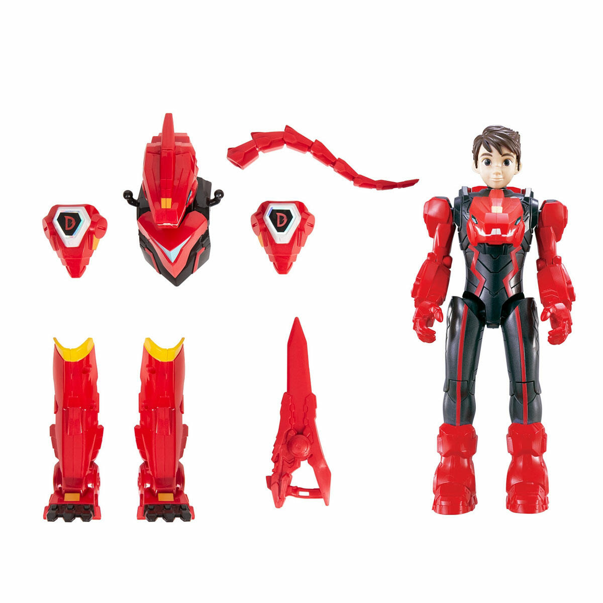 Dinoster Zırhlı Aksiyon Figürü Lucio | 20 cm Dönüşebilen Dinozor Kostümlü Kahraman | Hareketli Eklem Yapılı Lisanslı Oyuncak