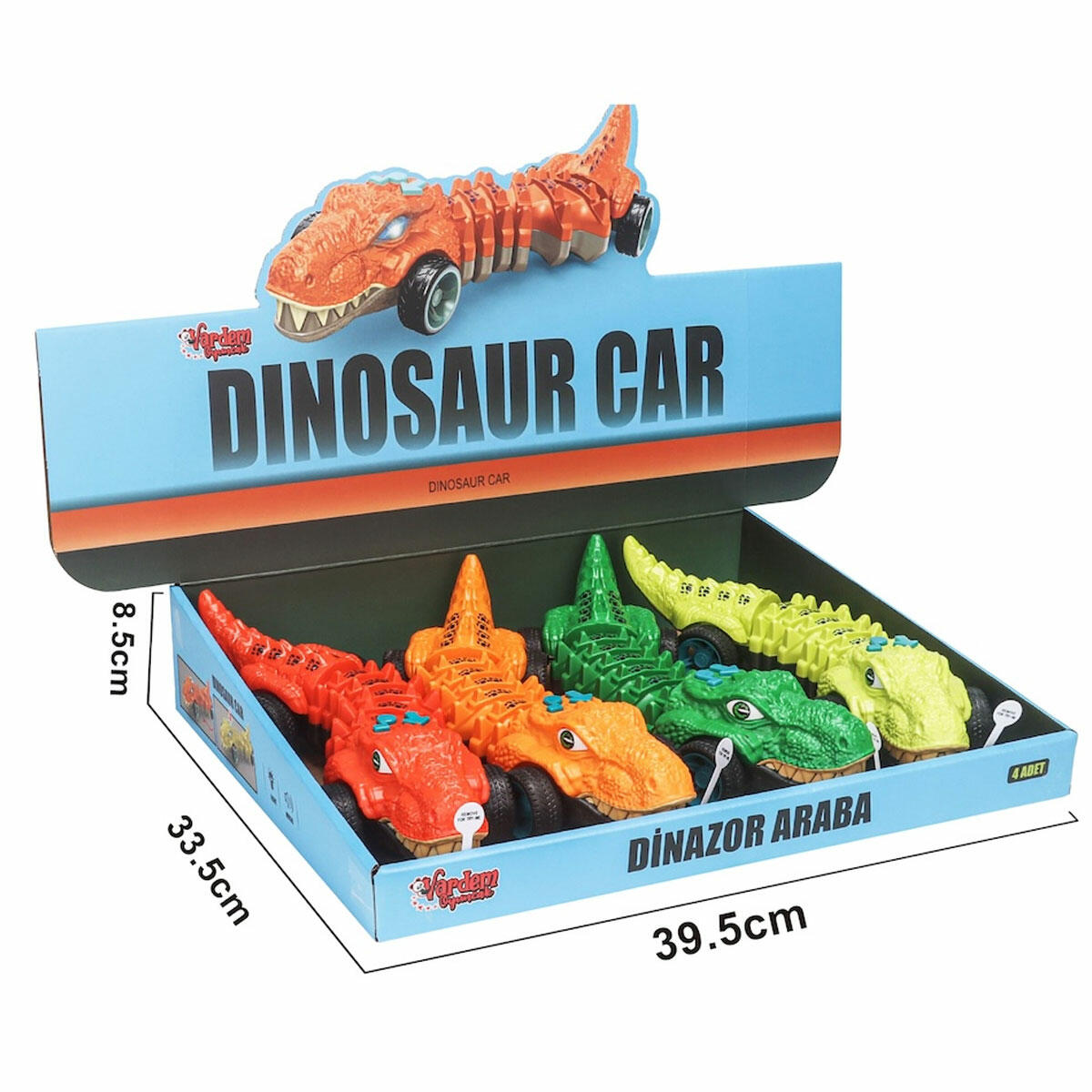 Işıklı Müzikli Hareketli Dinozor Temalı Yürüyen Araba 31 Cm | Kıvrılarak İlerleyen Dino-Car | Eğitici ve Eğlenceli Dinozor Oyuncak