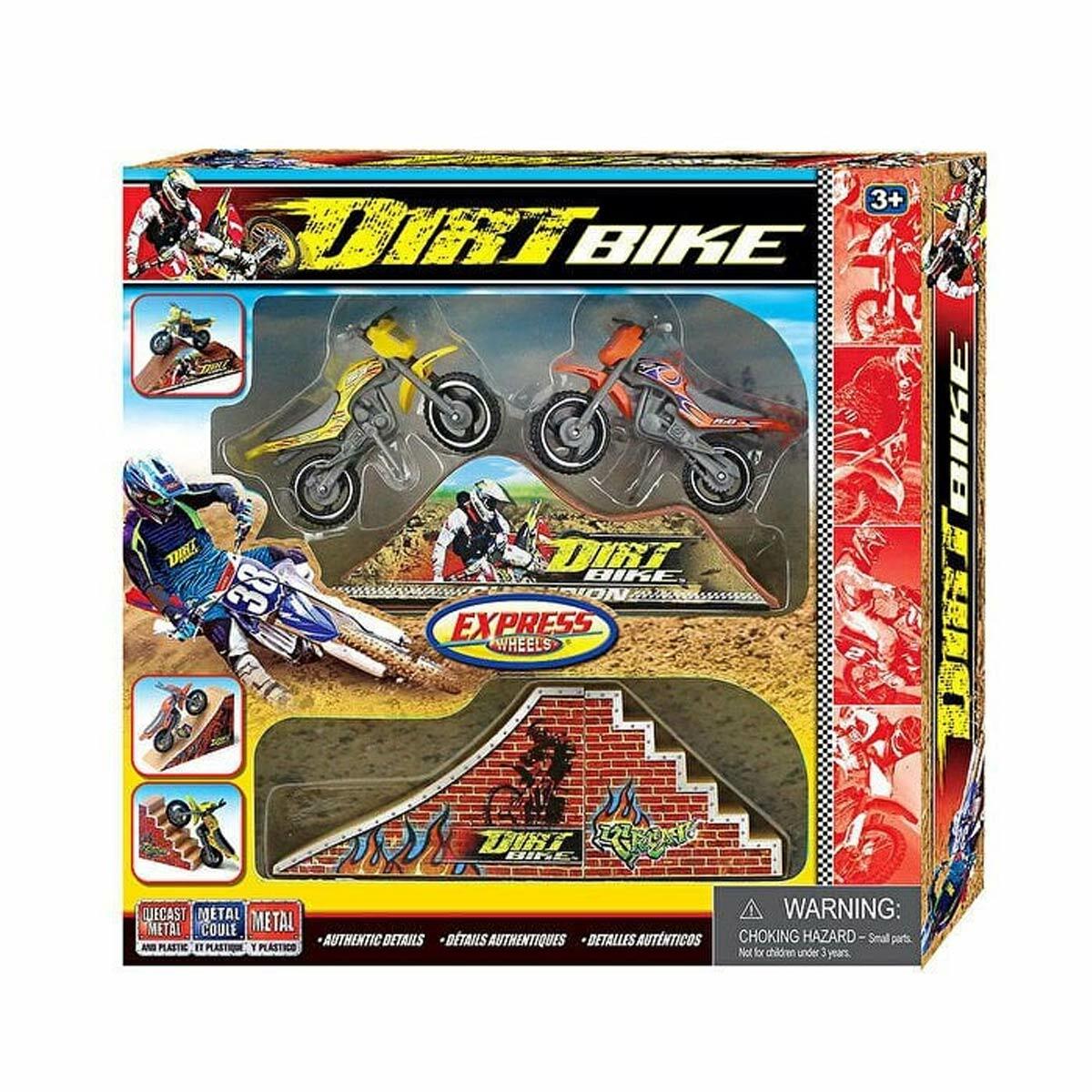 Express Wheels Dirt Bike Bisiklet Parkur Seti | Akrobasi Ve Parmak Bisikleti Seti | Özelleştirilebilir Mini Rampalı Oyun Seti