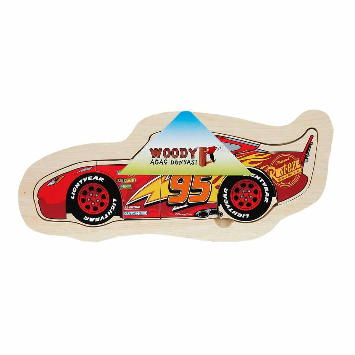 Disney Cars Ahşap Puzzle | Şimşek McQueen Temalı Eğitici Ahşap Yapboz | İlk Yaş Grupları İçin 5-6 Parçalı Zeka Oyunu