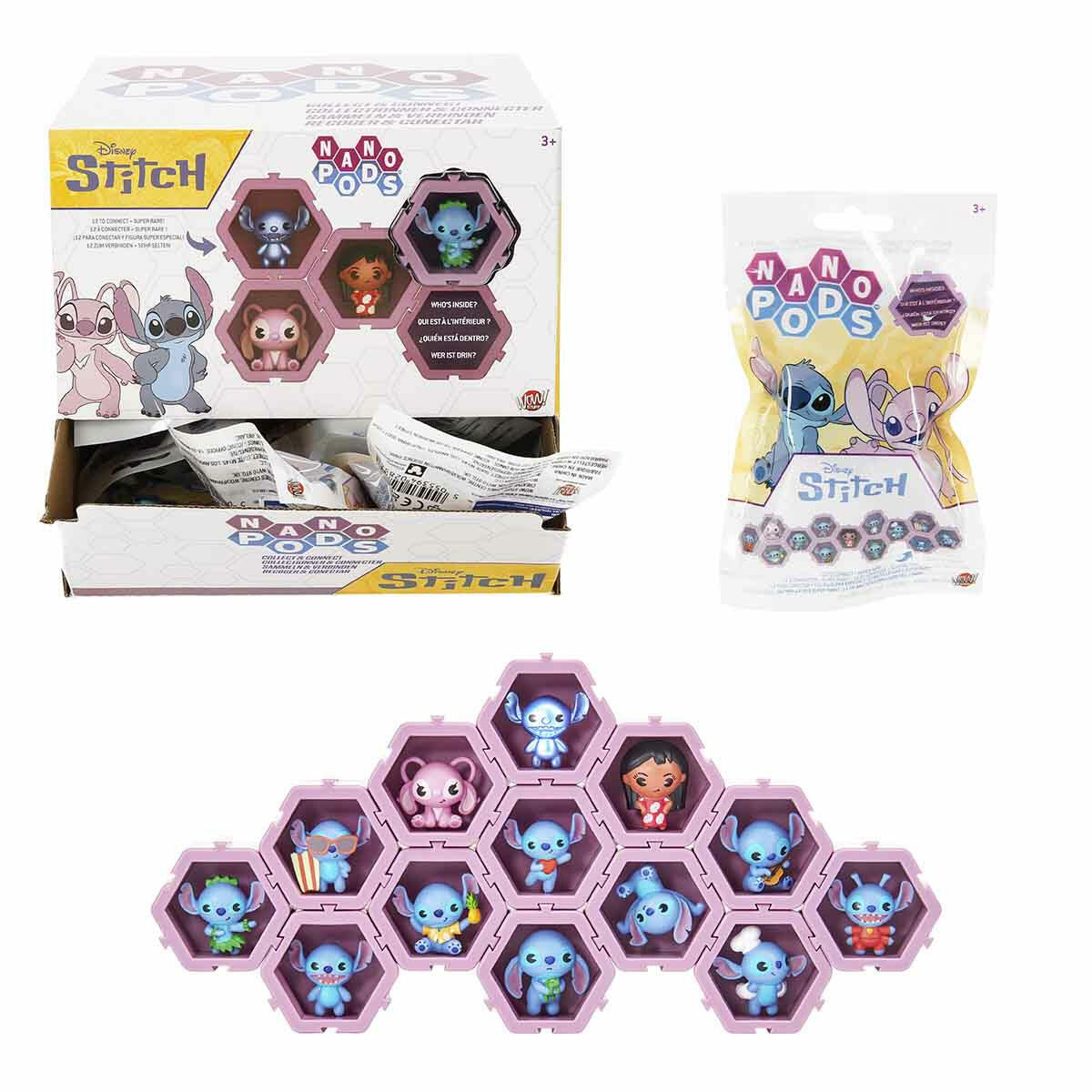 Disney Stitch Nano Pods Sürpriz Figür Paketi | Koleksiyonluk 13 Farklı Karakter ve Birbirine Bağlanabilen Pod