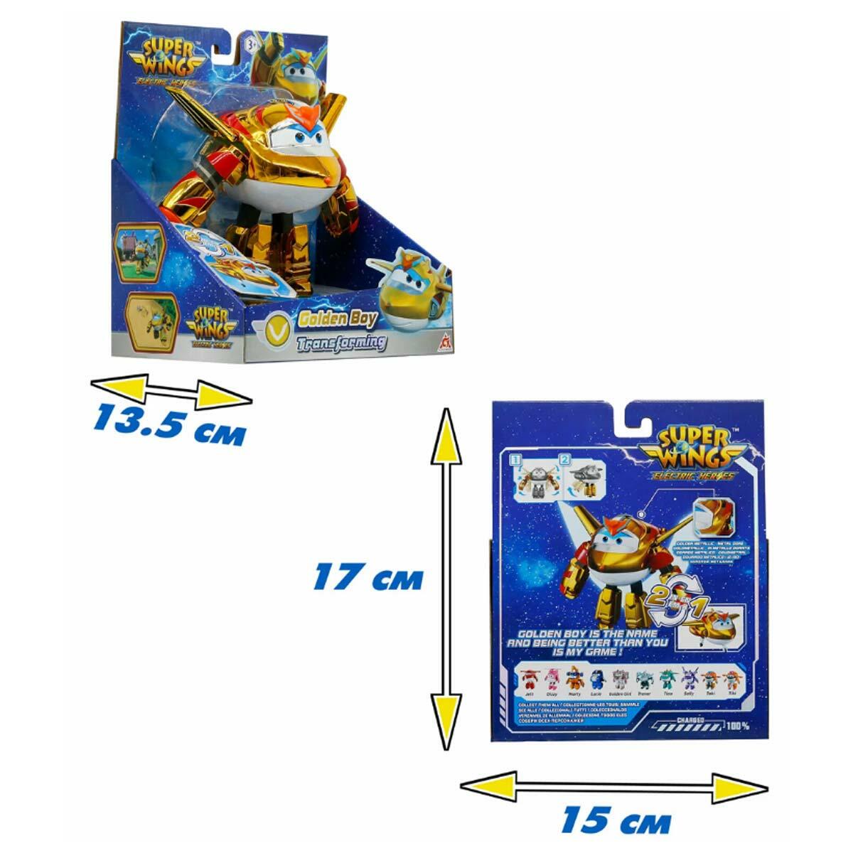 Harika Kanatlar Dönüşen Golden Boy 12 cm | 5. Sezon Altın Figür | 3 Adımda Uçaktan Robota Dönüşen Oyuncak