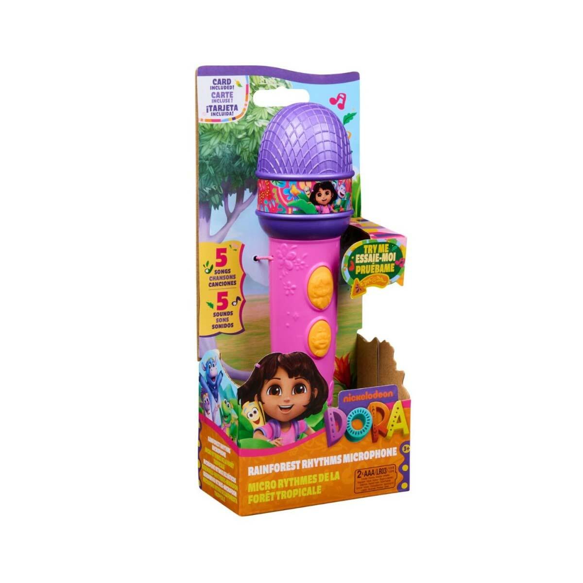 Dora Yağmur Ormanı Ritmi Sesli Mikrofon | 5 Farklı Şarkı ve Ses Efekti | Küçük Kaşifler İçin İnteraktif Müzik Oyuncağı