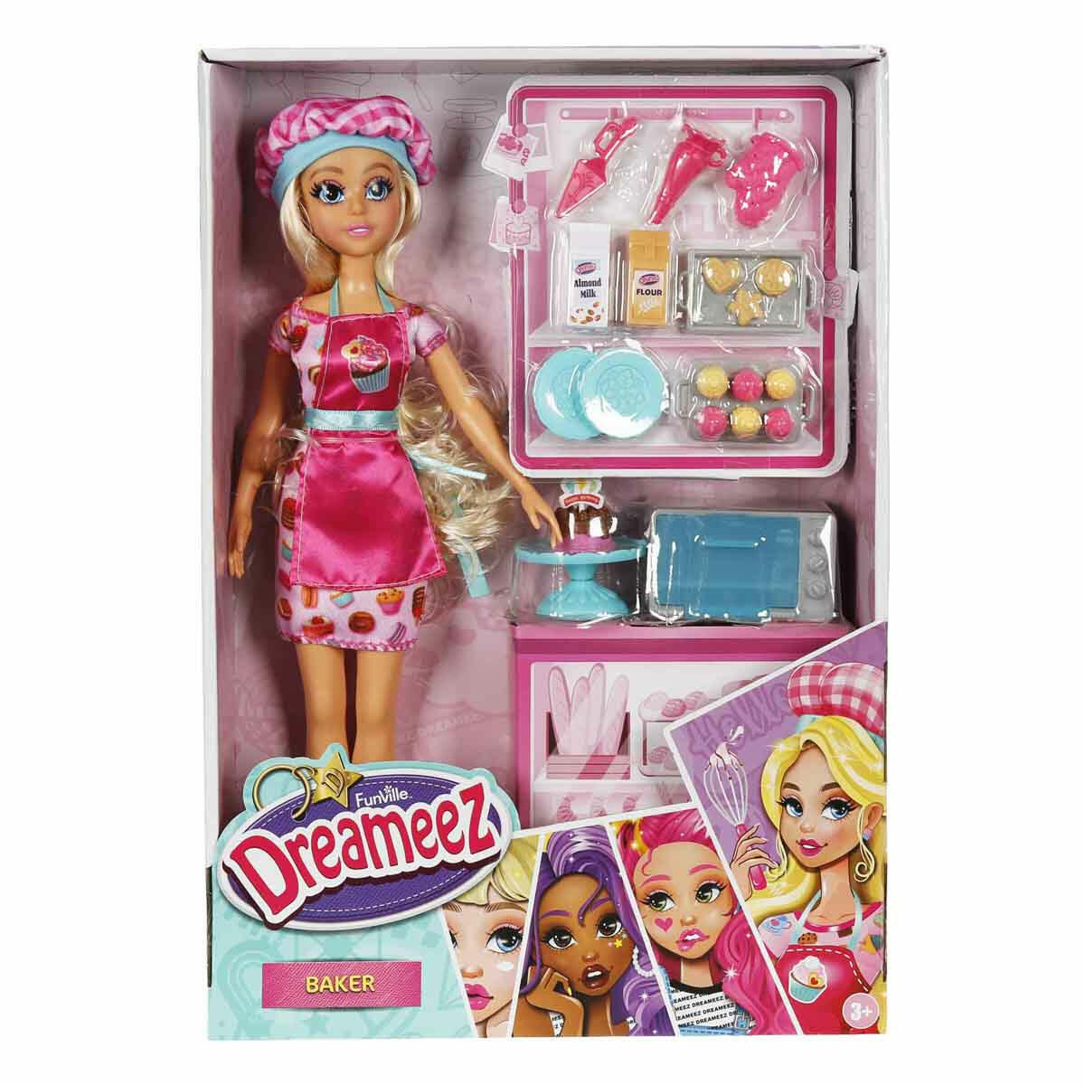 Dreameez Bebekli Fırın Oyun Seti | 31 cm Şef Bebek ve Pasta Atölyesi | Eğitici Mutfak ve Evcilik Oyun Seti