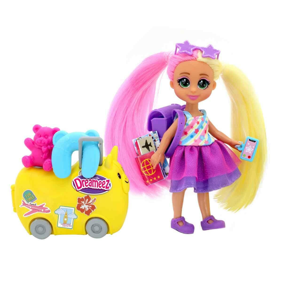 Dreameez Mini Bebek ve Seyahat Oyun Seti | Unicorn Bavullu Tatil Seti | Aksesuarlı Eğitici Evcilik Oyuncağı