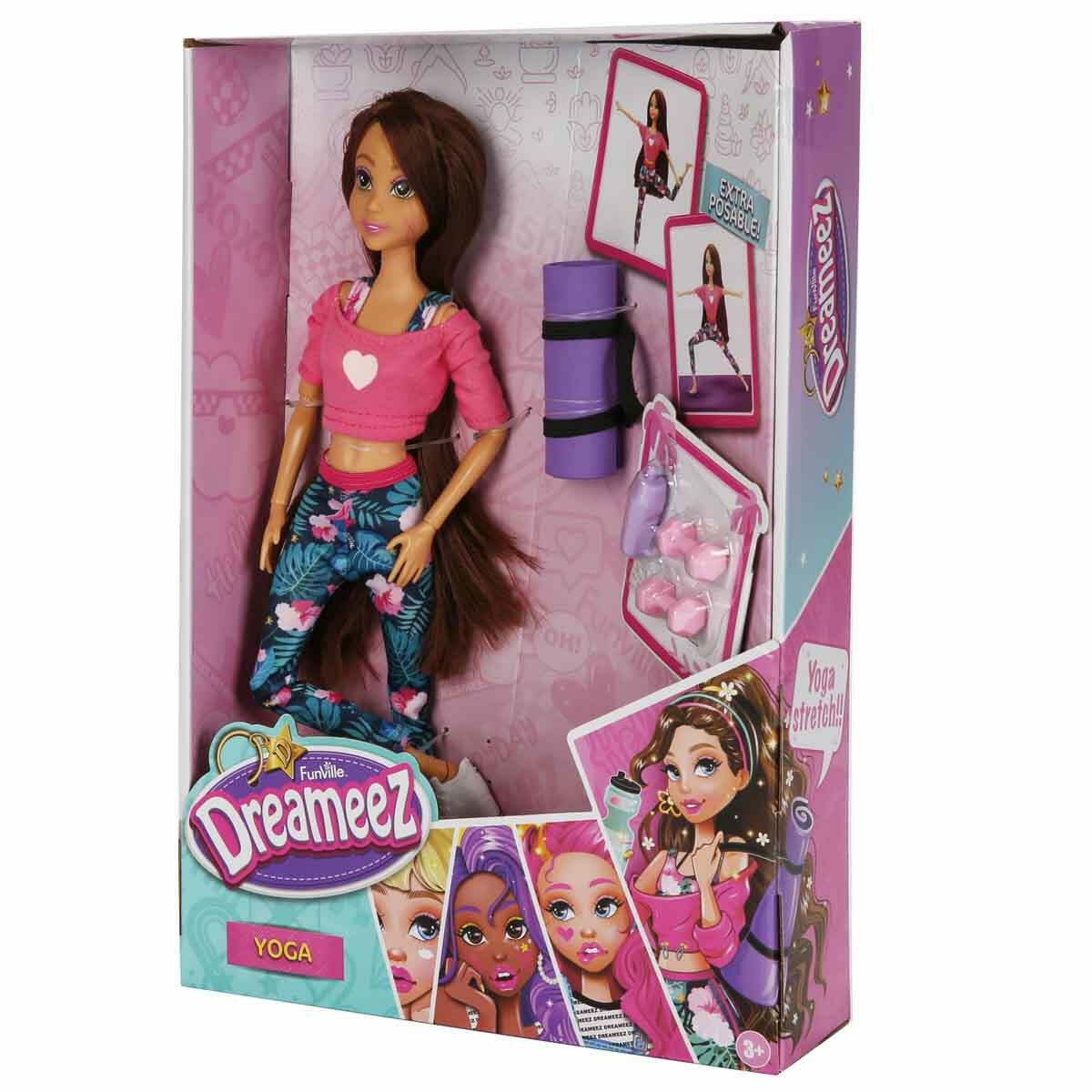 Dreameez Yoga Oyun Seti | 30 cm Hareketli Eklemli Bebek | Mat Ve Aksesuarlı Sağlıklı Yaşam Seti