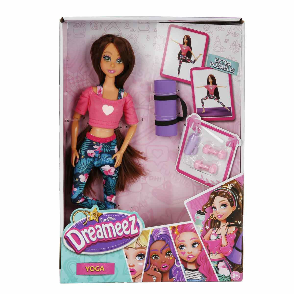 Dreameez Yoga Oyun Seti | 30 cm Hareketli Eklemli Bebek | Mat Ve Aksesuarlı Sağlıklı Yaşam Seti