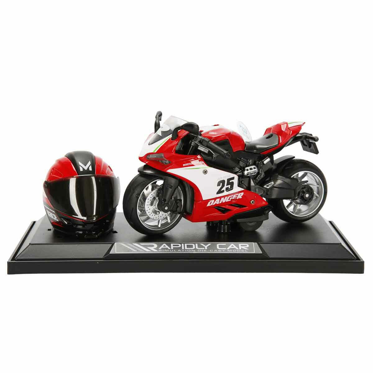 1:12 Sesli ve Işıklı Ducati Die Cast Çek Bırak Motosiklet ve Tamir Atölyesi Seti | Metal Alaşım Gövdeli Koleksiyon Motoru | Aksesuarlı Yarış Seti