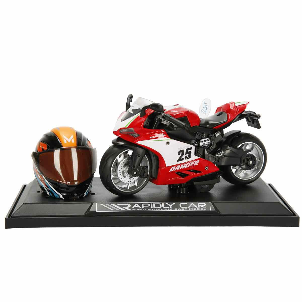 1:12 Sesli ve Işıklı Ducati Die Cast Çek Bırak Motosiklet ve Tamir Atölyesi Seti | Metal Alaşım Gövdeli Koleksiyon Motoru | Aksesuarlı Yarış Seti