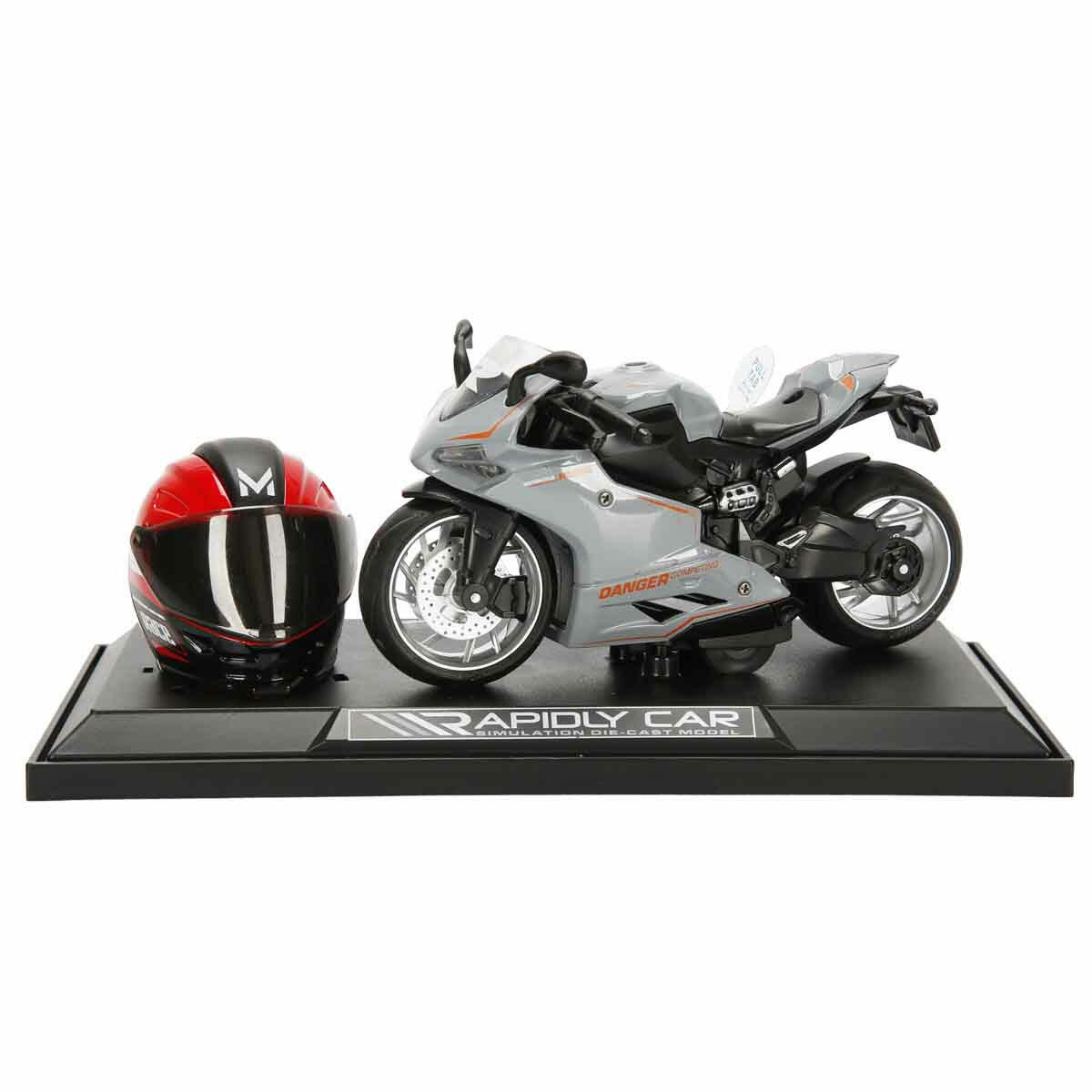 1:12 Sesli ve Işıklı Ducati Die Cast Çek Bırak Motosiklet ve Tamir Atölyesi Seti | Metal Alaşım Gövdeli Koleksiyon Motoru | Aksesuarlı Yarış Seti