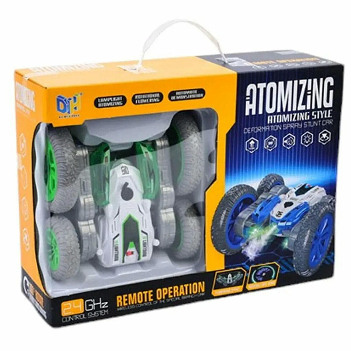 Şarjlı Duman Atan Akrobat Uzaktan Kumandalı Araba | 360 Derece Takla Atan Işıklı ve Buharlı RC Akrobat