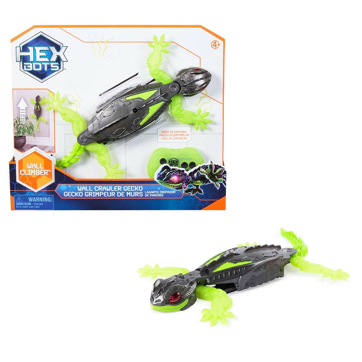 Hex Bots Işıklı Duvara Tırmanabilen Uzaktan Kumandalı Geko 35 cm | Gerçekçi Duvar Tırmanma Özelliği | Şaka ve Macera Seven Çocuklar İçin