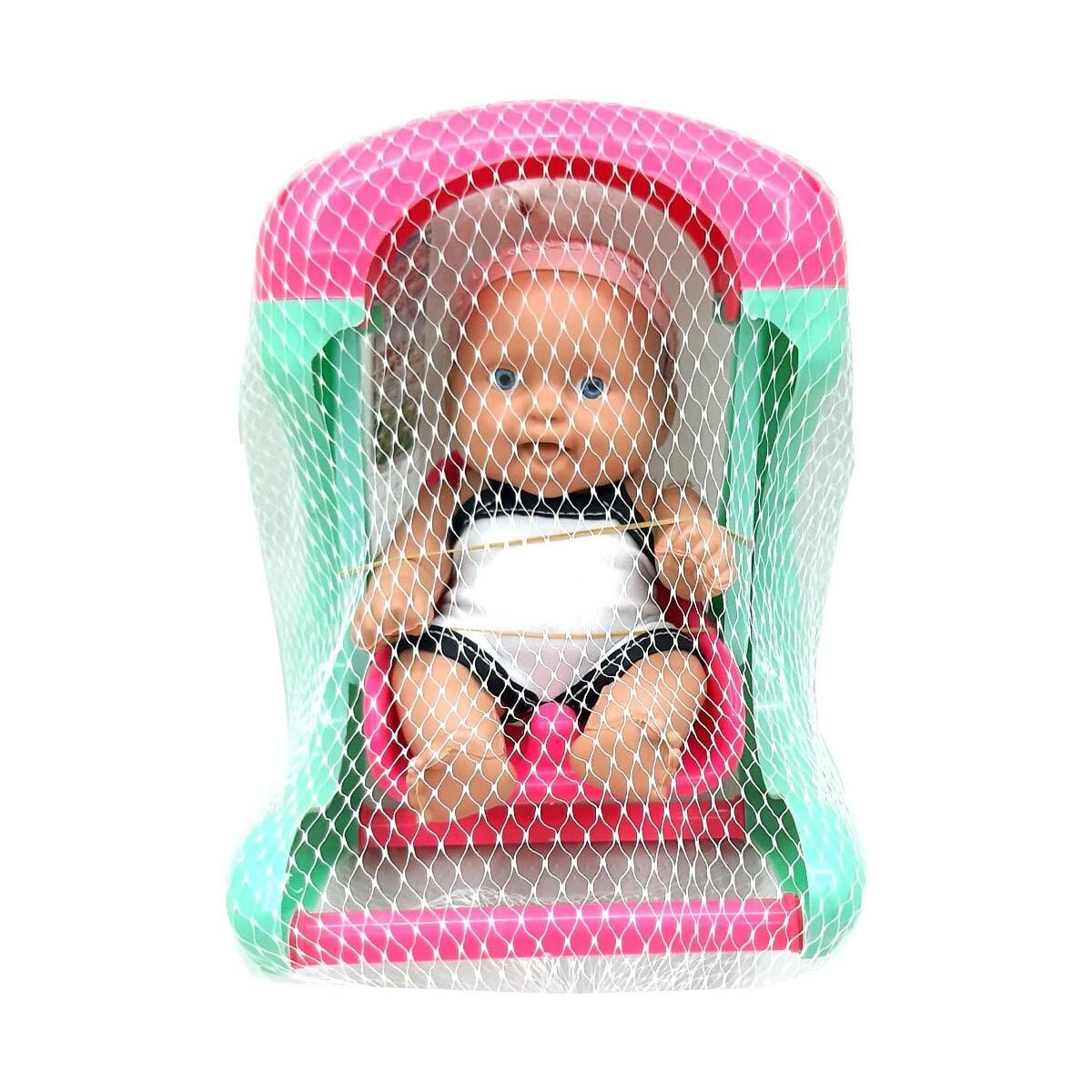 Efe Fileli Bebekli Salıncak | 19 cm Bebekli Oyun Seti | Efe Oyuncak Eğitici Evcilik Seti