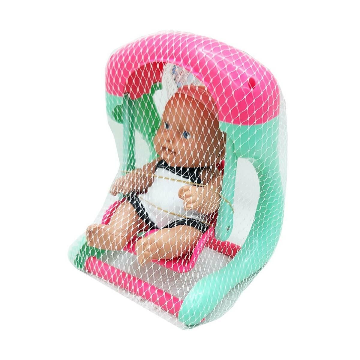 Efe Fileli Bebekli Salıncak | 19 cm Bebekli Oyun Seti | Efe Oyuncak Eğitici Evcilik Seti