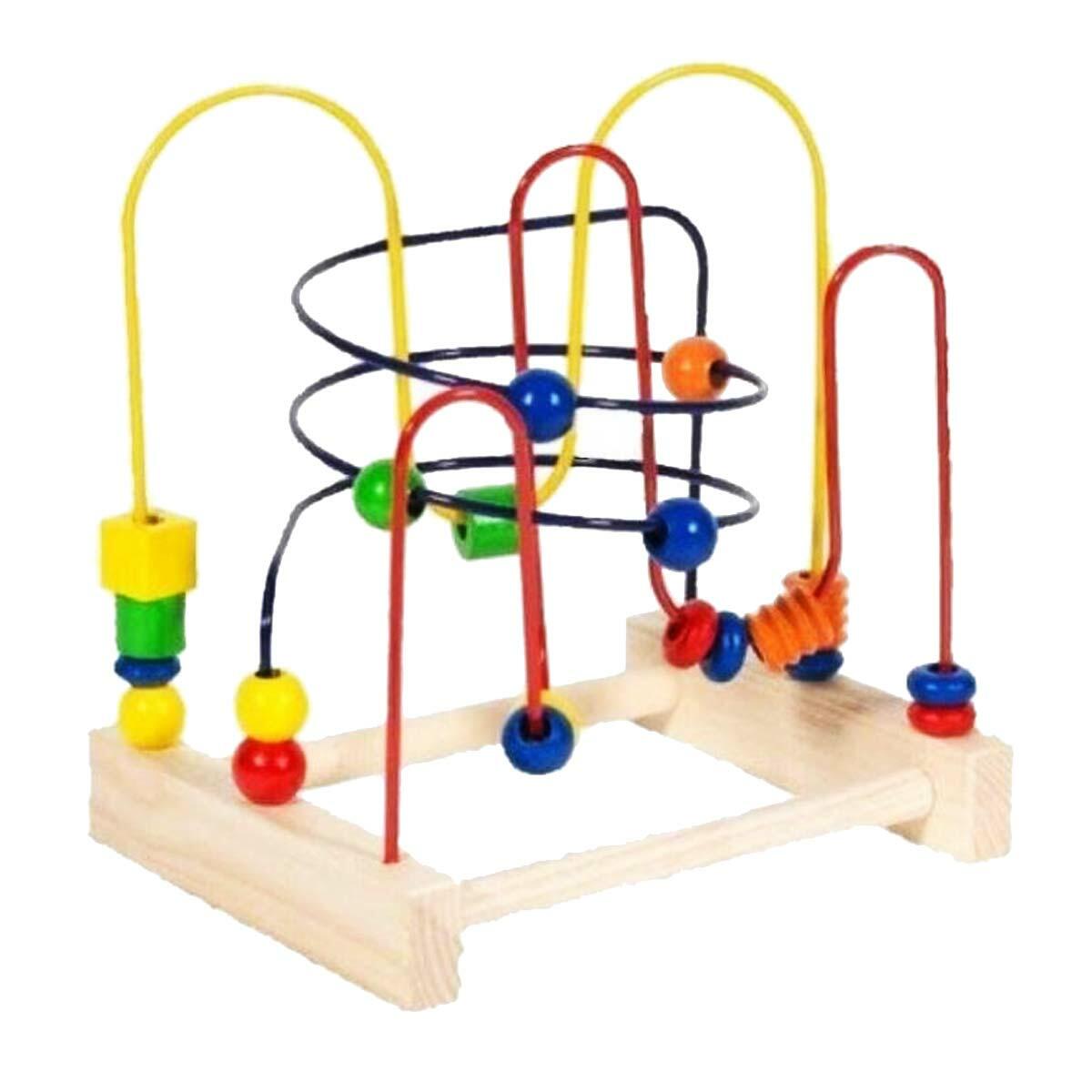 Eğitici Ahşap Helezyon Koordinasyon Oyunu | Montessori Uyumlu Ahşap Boncuk Labirenti | Motor Becerileri Geliştiren Zeka Oyunu