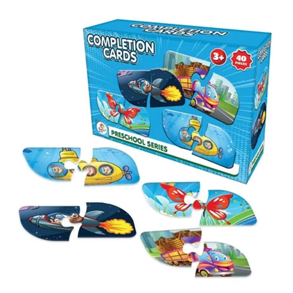 Eğitici Tamamlama Kartları 40 Parça | İlk Eşleştirme Ve Mantık Oyunu | Renkli Puzzle Blokları