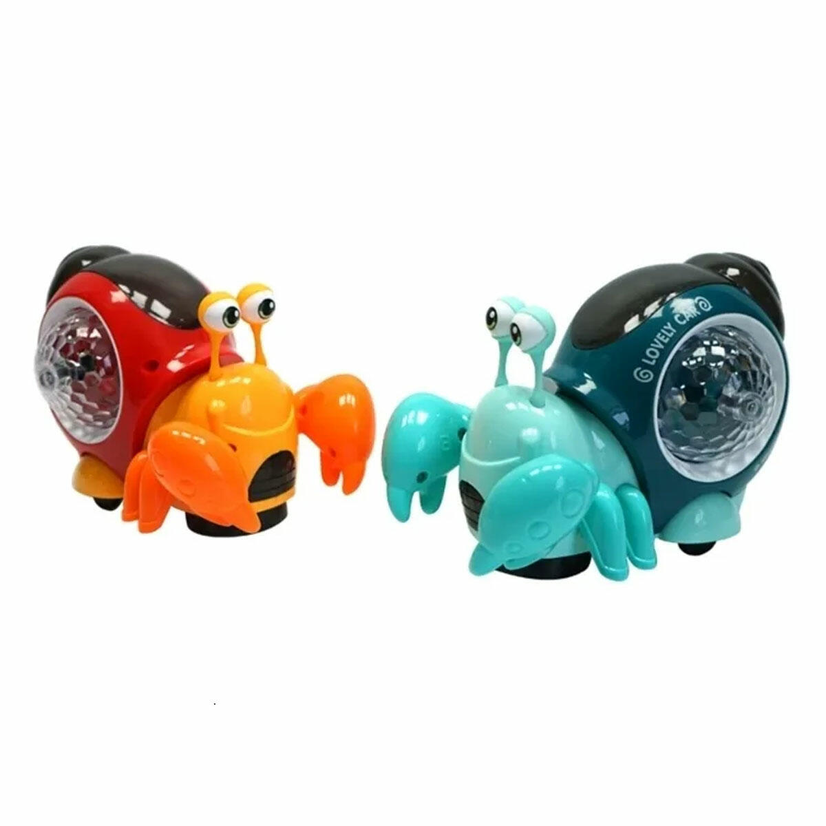 Elektrikli Sesli ve Işıklı Hareketli Istakoz | Emeklemeye Yardımcı Eğitici Bebek Oyuncağı | Renkli Projeksiyon Işıklı Interaktif Oyuncak