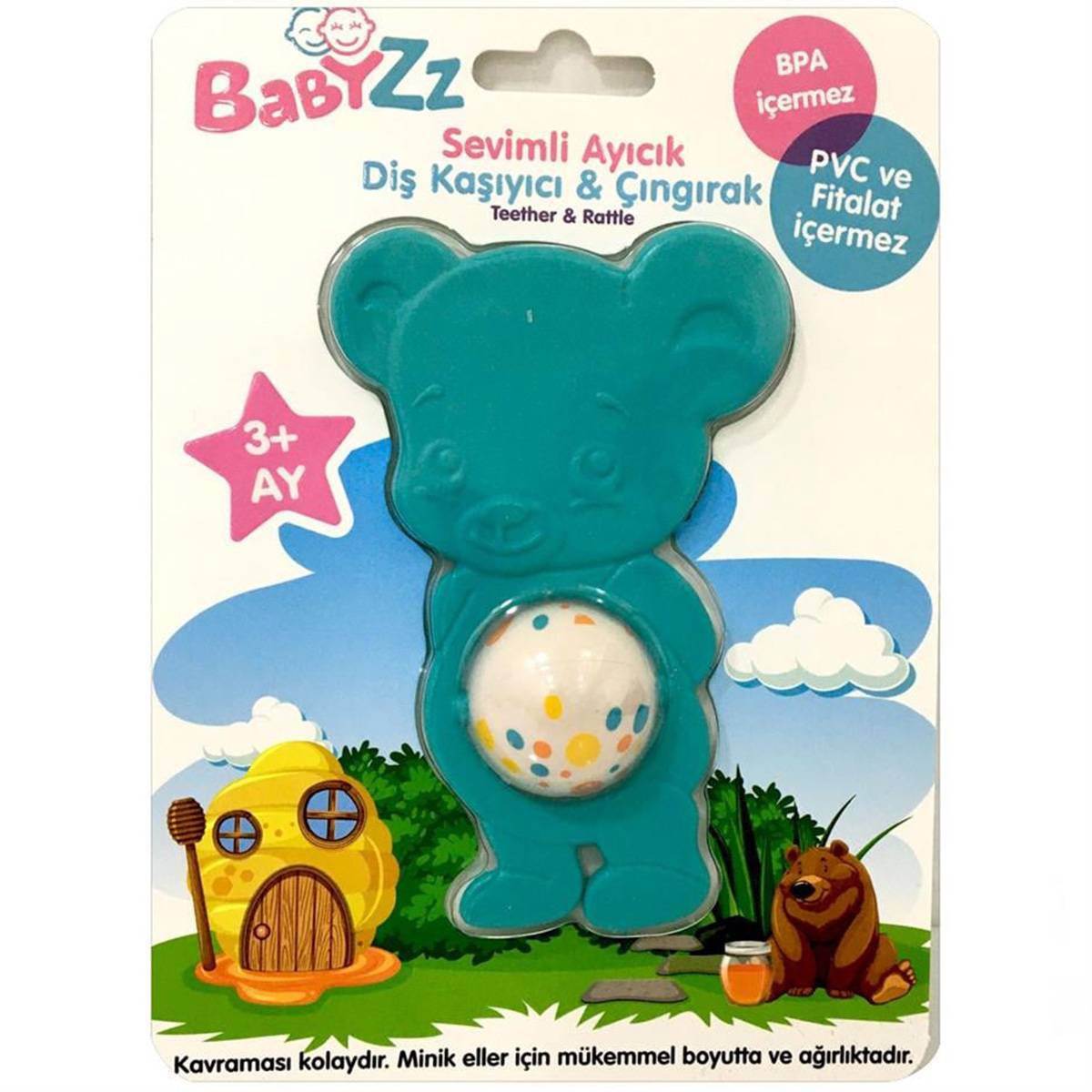 Sevimli Ayıcık Diş Kaşıyıcı ve Çıngırak