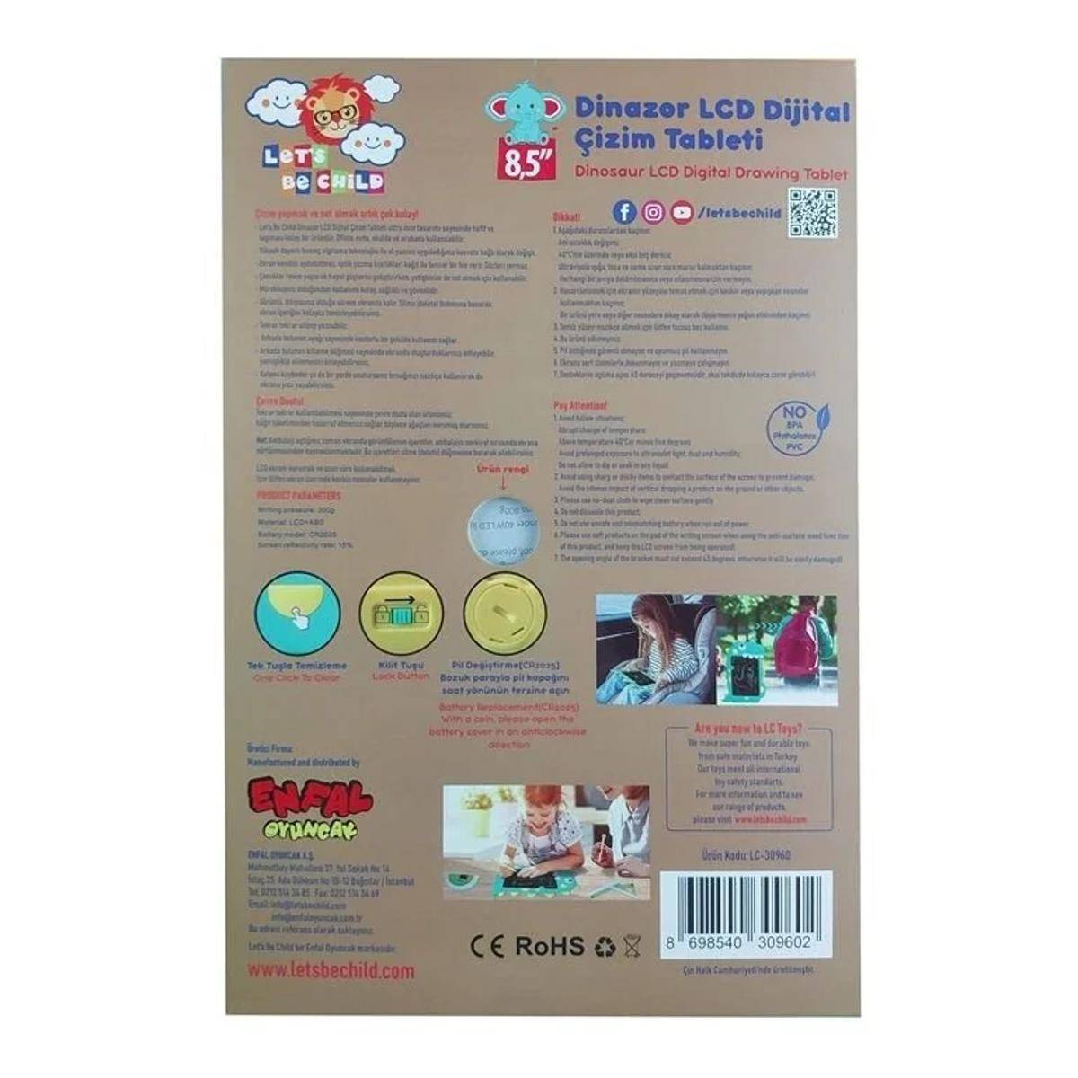 Dinazor LCD Dijital Çizim Tableti 8.5 İnç