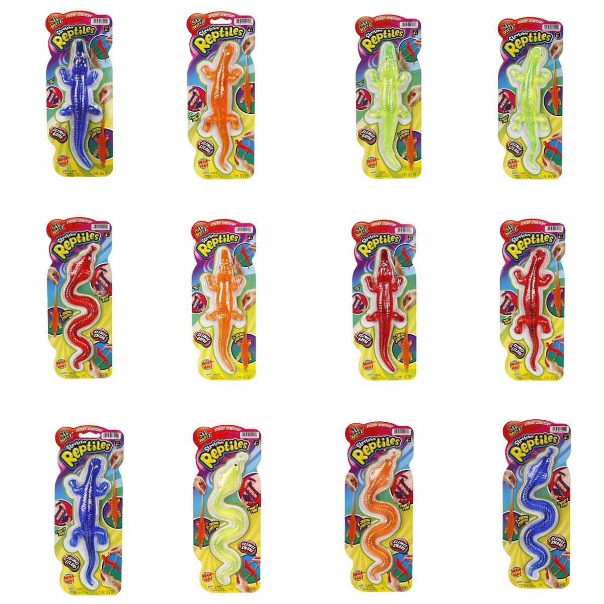 Jaru Esnek Sürüngenler 19 cm – Streç Yılan ve Kertenkele Oyuncak Figürleri