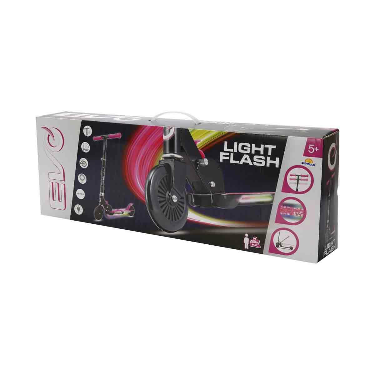 Evo 2 Tekerlekli Flash Işıklı Pembe Scooter | Katlanabilir Işıklı Tabanlı Çocuk Scooterı | 50 Kg Kapasiteli Pembe Scooter