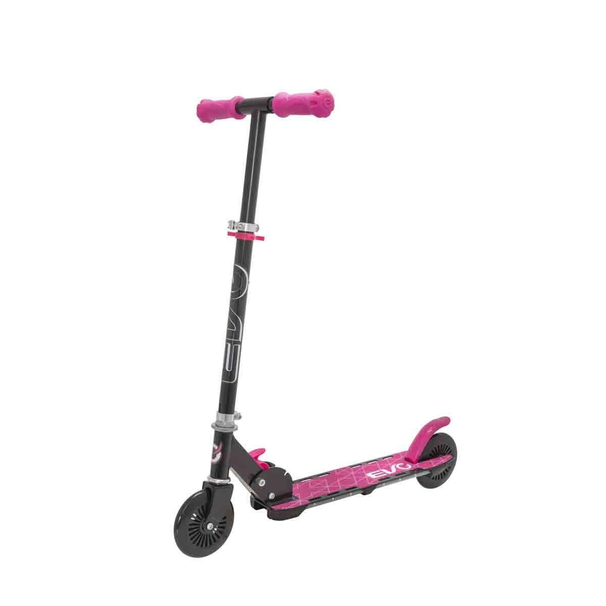 Evo 2 Tekerlekli Flash Işıklı Pembe Scooter | Katlanabilir Işıklı Tabanlı Çocuk Scooterı | 50 Kg Kapasiteli Pembe Scooter