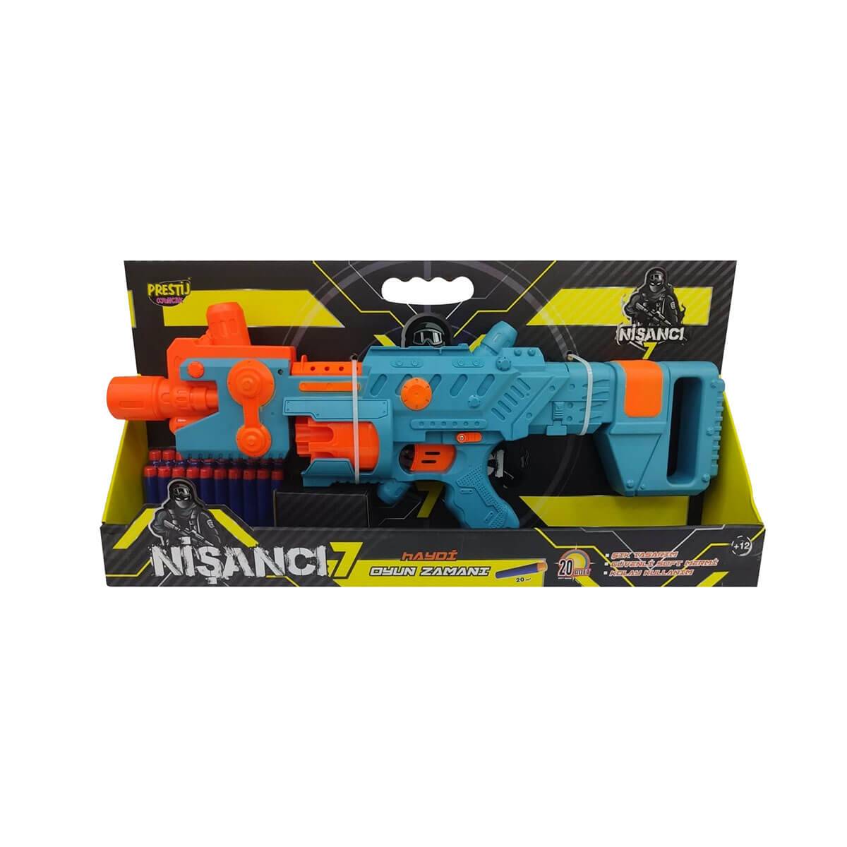 Nişancı 7 Sünger Dart Atan Silah 20 Mermili